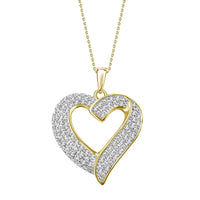 Thumbnail for LADIES PENDANT 1/2 CT ROUND DIAMOND SILVER YELLOW PLATED