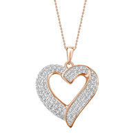 Thumbnail for LADIES PENDANT 1/2 CT ROUND DIAMOND SILVER ROSE PLATED