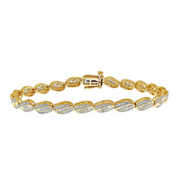 Thumbnail for LADIES BRACELET 1 CT ROUND/BAGUETTE DIAMOND 10K YELLOW GOLD