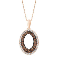 Thumbnail for LADIES PENDANT 1/4 CT WHITE/CHOCOLATE ROUND 10K ROSE GOLD