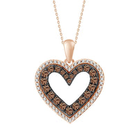 Thumbnail for LADIES PENDANT 1/4 CT WHITE/CHOCOLATE ROUND 10K ROSE GOLD