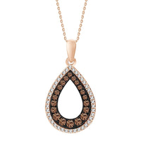 Thumbnail for LADIES PENDANT 1/4 CT WHITE/CHOCOLATE ROUND 10K ROSE GOLD