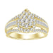 LADIES RING 1 CT ROUND/BAGUETTE DIAMOND 10K YELLOW GOLD