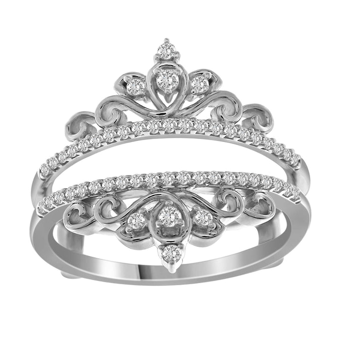 LADIES RING 1/4 CT ROUND DIAMOND 14K WHITE GOLD