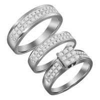 Thumbnail for LADIES TRIO SET 1 CT ROUND DIAMOND 10K WHITE GOLD