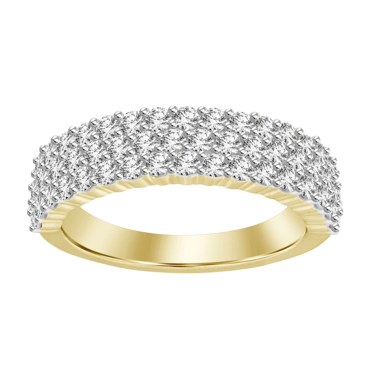 MEN'S BAND 1 3/4 CT ROUND DIAMOND 10K YELLOW GOLD