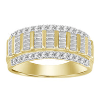 Thumbnail for LADIES BAND 3/4 CT ROUND/BAGUETTE DIAMOND 10K YELLOW GOLD