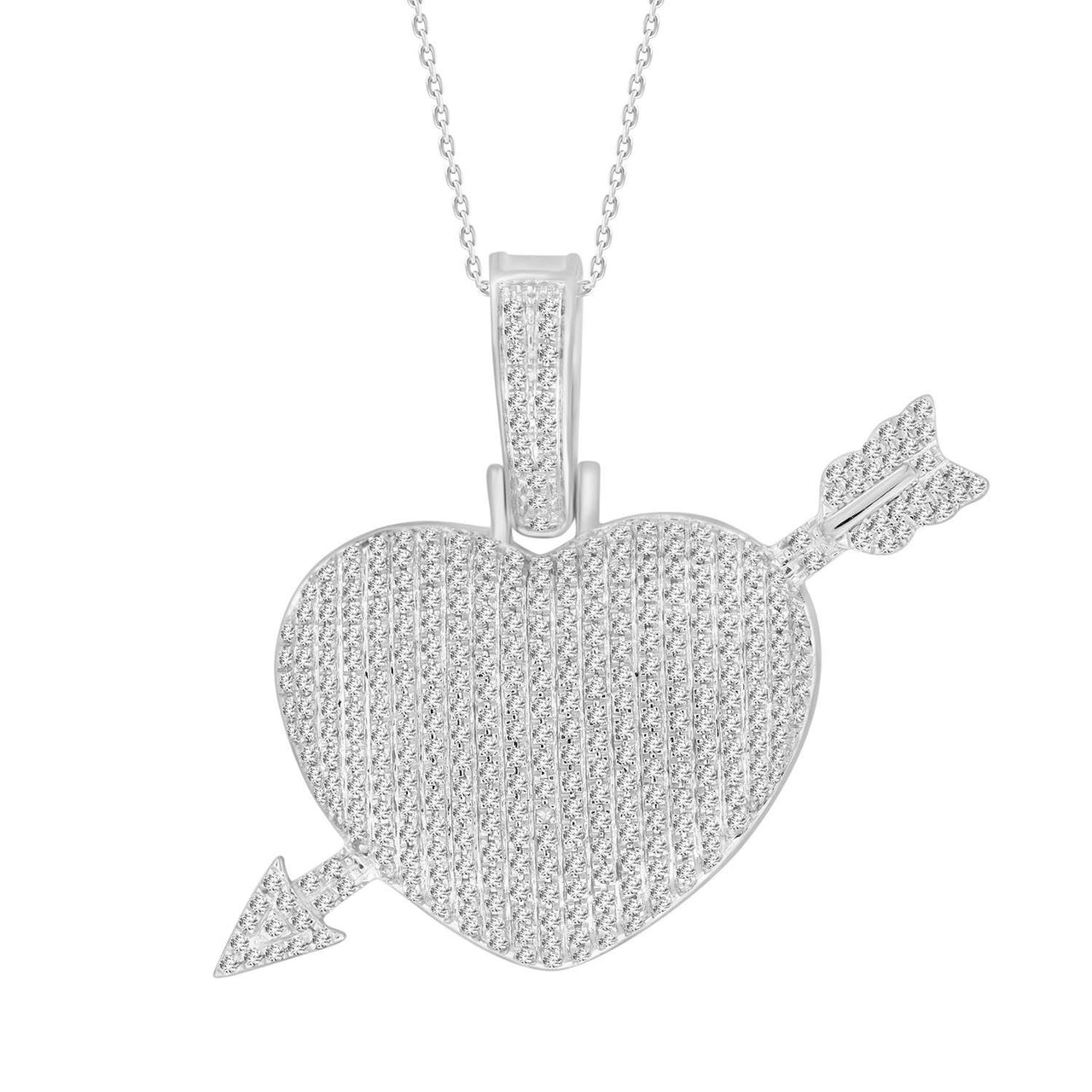 LADIES PENDANT 1 CT ROUND DIAMOND 10K WHITE GOLD