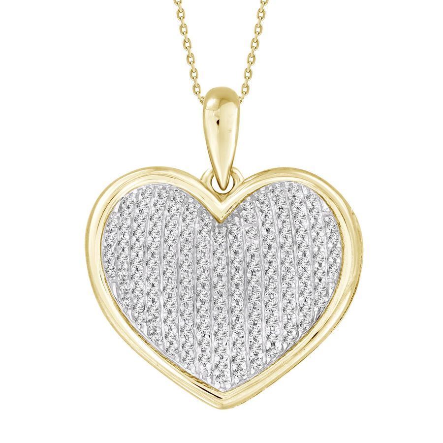 LADIES PENDANT 1/2 CT ROUND DIAMOND 10K YELLOW GOLD