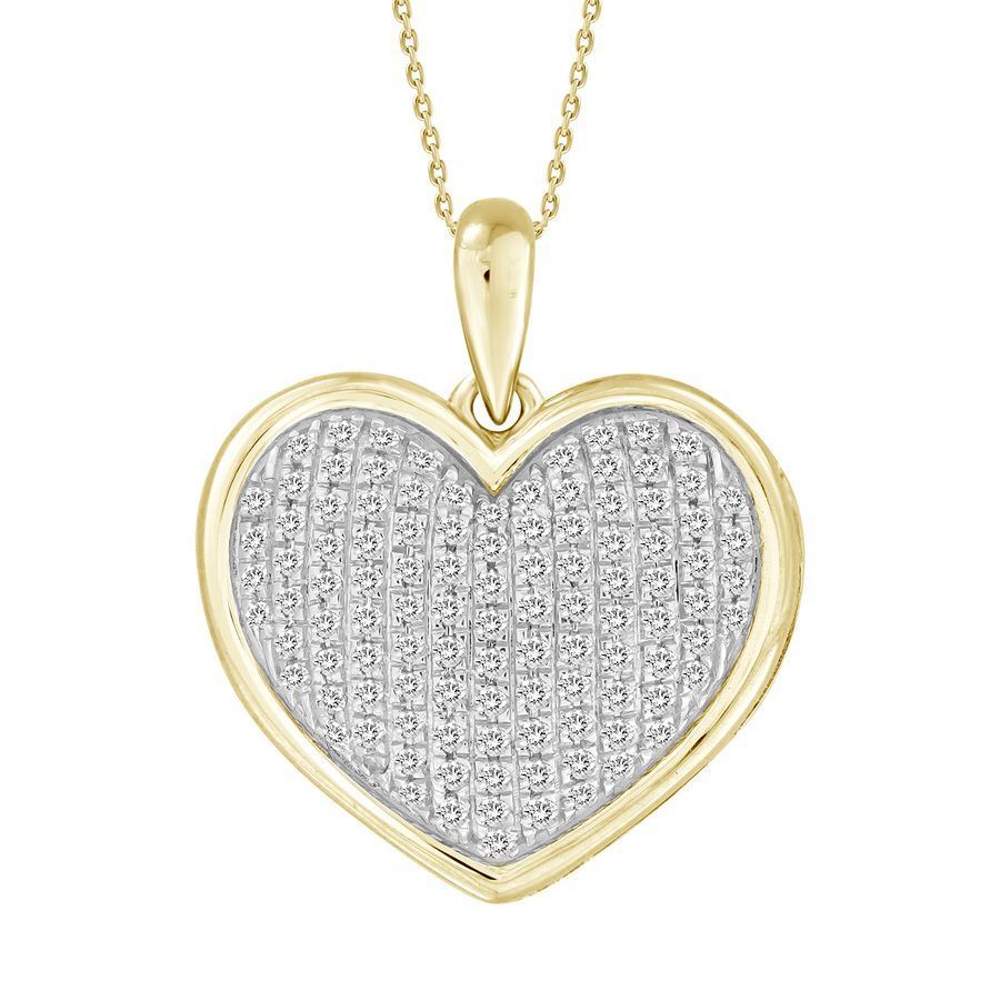LADIES PENDANT 1/4 CT ROUND DIAMOND 10K YELLOW GOLD