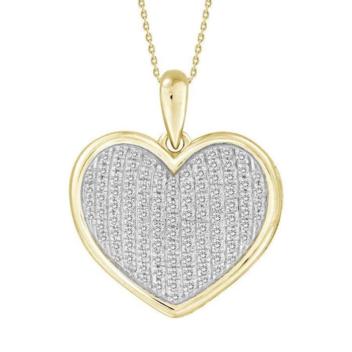 LADIES PENDANT 1/4 CT ROUND DIAMOND 10K YELLOW GOLD