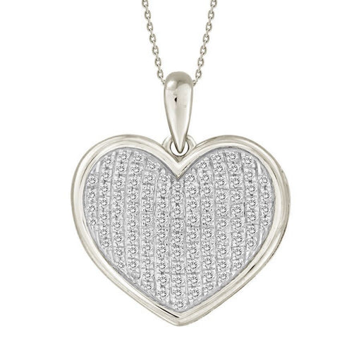 LADIES PENDANT 1/4 CT ROUND DIAMOND 10K WHITE GOLD