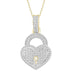 LADIES PENDANT 1/2 CT ROUND DIAMOND 10K YELLOW GOLD