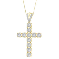 Thumbnail for MEN'S CROSS 1 1/2 CT ROUND DIAMOND 10K YELLOW GOLD