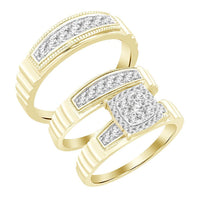 Thumbnail for LADIES TRIO SET 3/4 CT ROUND DIAMOND 10K YELLOW GOLD