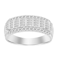 Thumbnail for LADIES BAND 1/2 CT ROUND/BAGUETTE DIAMOND 10K WHITE GOLD