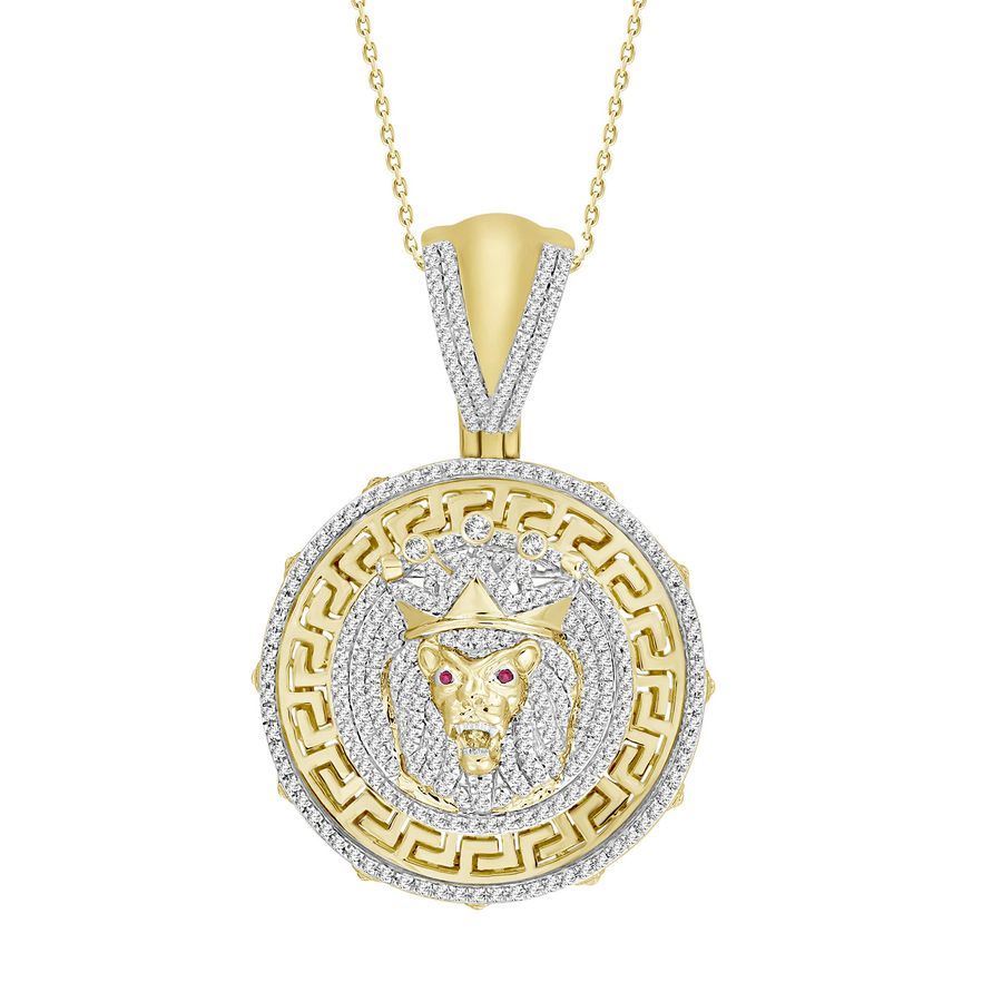 MEN'S CHARM 3/4 CT ROUND DIAMOND 10K YELLOW GOLD