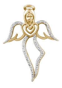 Thumbnail for LADIES PENDANT 1/10 CT ROUND DIAMOND 10K YELLOW GOLD