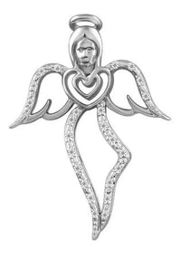 Thumbnail for LADIES PENDANT 1/10 CT ROUND DIAMOND 10K WHITE GOLD