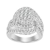 Thumbnail for LADIES RING 3.10 CT ROUND/BAGUETTE DIAMOND 10K WHITE GOLD