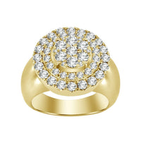 Thumbnail for MEN'S RING 2 1/4 CT ROUND DIAMOND 14K YELLOW GOLD