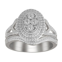 Thumbnail for LADIES BRIDAL RING SET 1/2 CT ROUND DIAMOND 14K WHITE GOLD