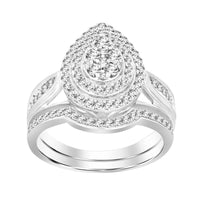 Thumbnail for LADIES BRIDAL RING SET 3/4 CT ROUND DIAMOND 14K WHITE GOLD