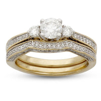 Thumbnail for LADIES BRIDAL RING SET 1 1/4 CT ROUND DIAMOND 14K YELLOW GOLD