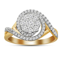 Thumbnail for LADIES RING 1/2 CT ROUND DIAMOND 10K YELLOW GOLD