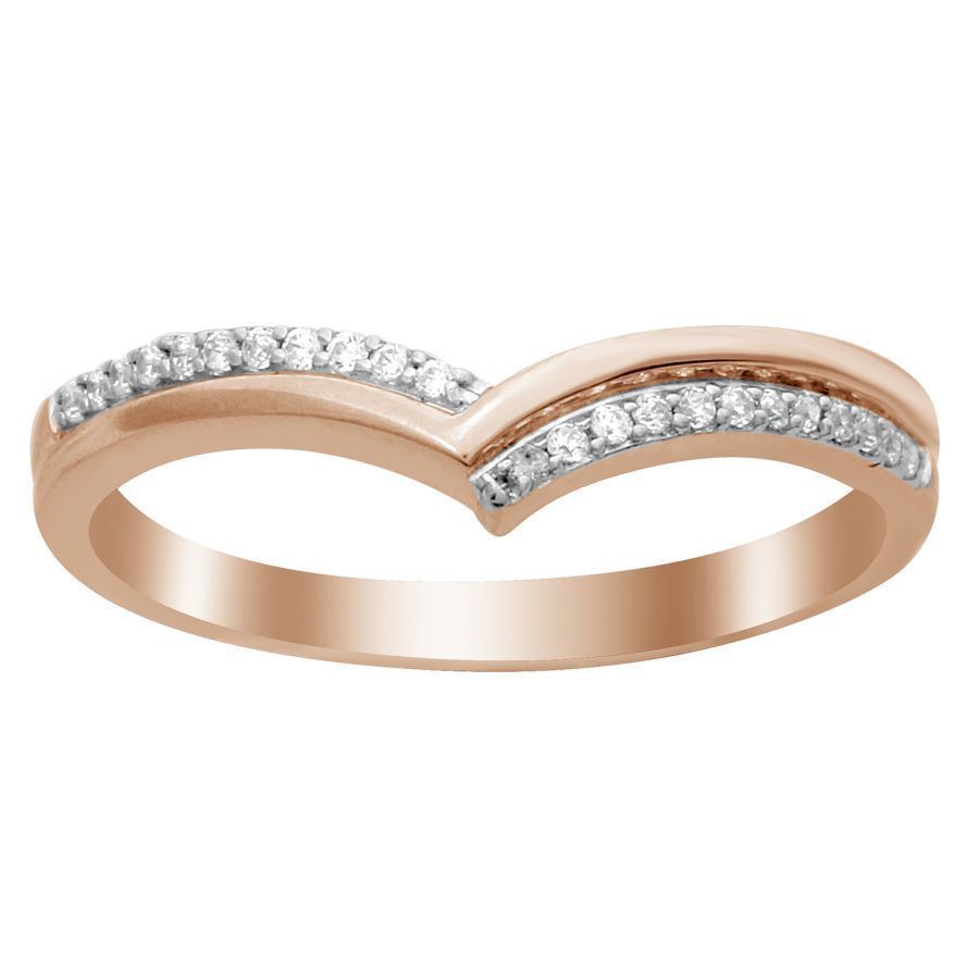 LADIES BAND 1/15 CT ROUND DIAMOND 14K ROSE GOLD