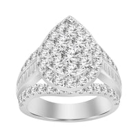 Thumbnail for LADIES RING 3 CT ROUND/BAGUETTE DIAMOND 10K WHITE GOLD