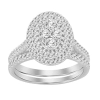Thumbnail for LADIES BRIDAL RING SET 3/4 CT ROUND DIAMOND 10K WHITE GOLD