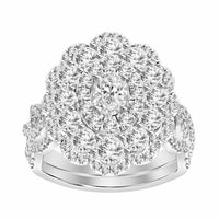 Thumbnail for LADIES BRIDAL RING SET 1 CT ROUND/OVEL DIAMOND 14K WHITE GOLD