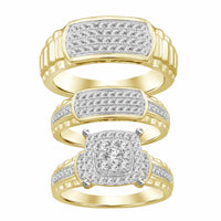 Thumbnail for LADIES TRIO SET 1 CT ROUND DIAMOND 10K YELLOW GOLD