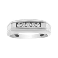 Thumbnail for MEN'S RING 1/4 CT ROUND DIAMOND 10K WHITE GOLD