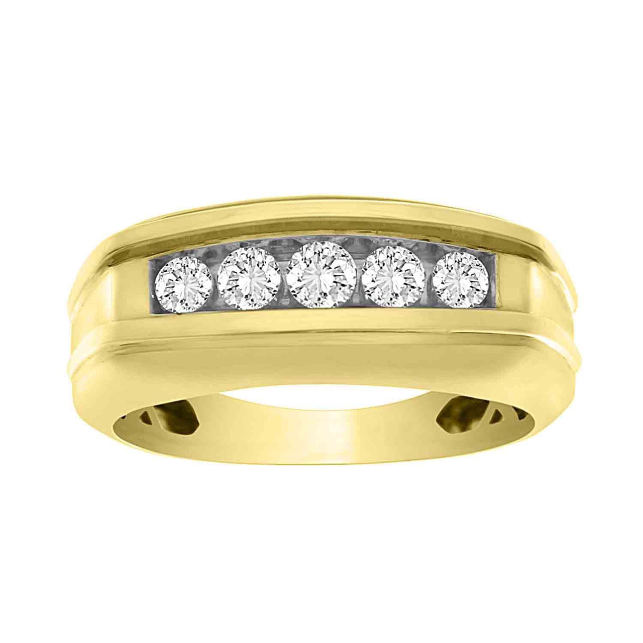 MEN'S RING 1/2CT ROUND DIAMOND 10K YELLOW GOLD