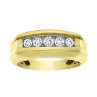 Thumbnail for MEN'S RING 1/2CT ROUND DIAMOND 10K YELLOW GOLD