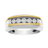 Thumbnail for MEN'S RING 1/2CT ROUND DIAMOND 10K TT WHITE & YELLOW GOLD