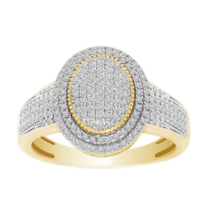 LADIES RING 1/3 CT ROUND 10K YELLOW GOLD