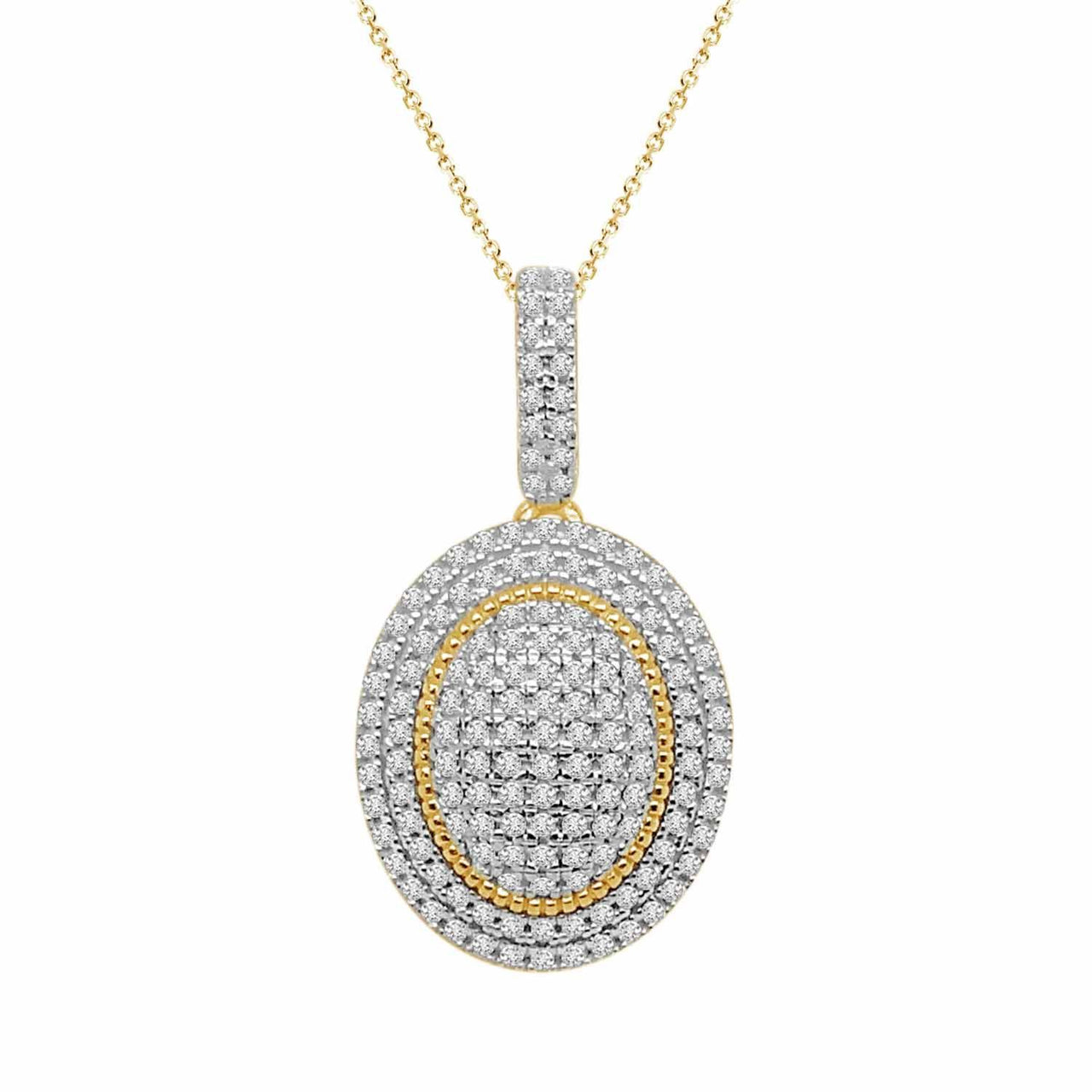 LADIES PENDANT 1/4 CT ROUND DIAMOND 10K YELLOW GOLD