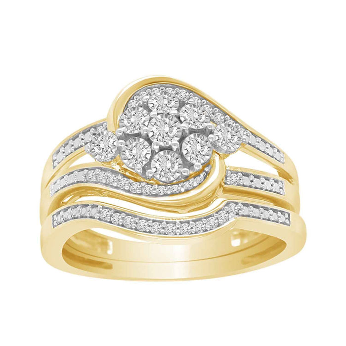 LADIES RING 1/4 CT ROUND 10K YELLOW GOLD