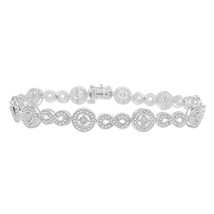 LADIES BRACELET 1/4 CT ROUND DIAMOND SILVER