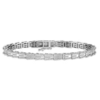 Thumbnail for LADIES BRACELET 1 CT ROUND/BAGUETTE DIAMOND 10K WHITE GOLD