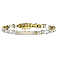 Thumbnail for LADIES BRACELET 1 CT ROUND/BAGUETTE DIAMOND 10K YELLOW GOLD