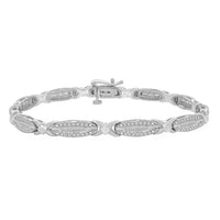 Thumbnail for LADIES BRACELET 1 CT ROUND/BAGUETTE DIAMOND 10K WHITE GOLD