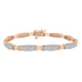 LADIES BRACELET 1 CT ROUND/BAGUETTE DIAMOND 10K ROSE GOLD