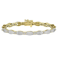 Thumbnail for LADIES BRACELET 1 CT ROUND/BAGUETTE DIAMOND 10K YELLOW GOLD
