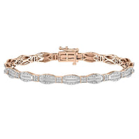 Thumbnail for LADIES BRACELET 1 CT ROUND/BAGUETTE DIAMOND 10K ROSE GOLD