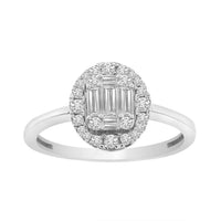 Thumbnail for LADIES RING 1/2 CT ROUND/BAGUETTE DIAMOND 14K WHITE GOLD