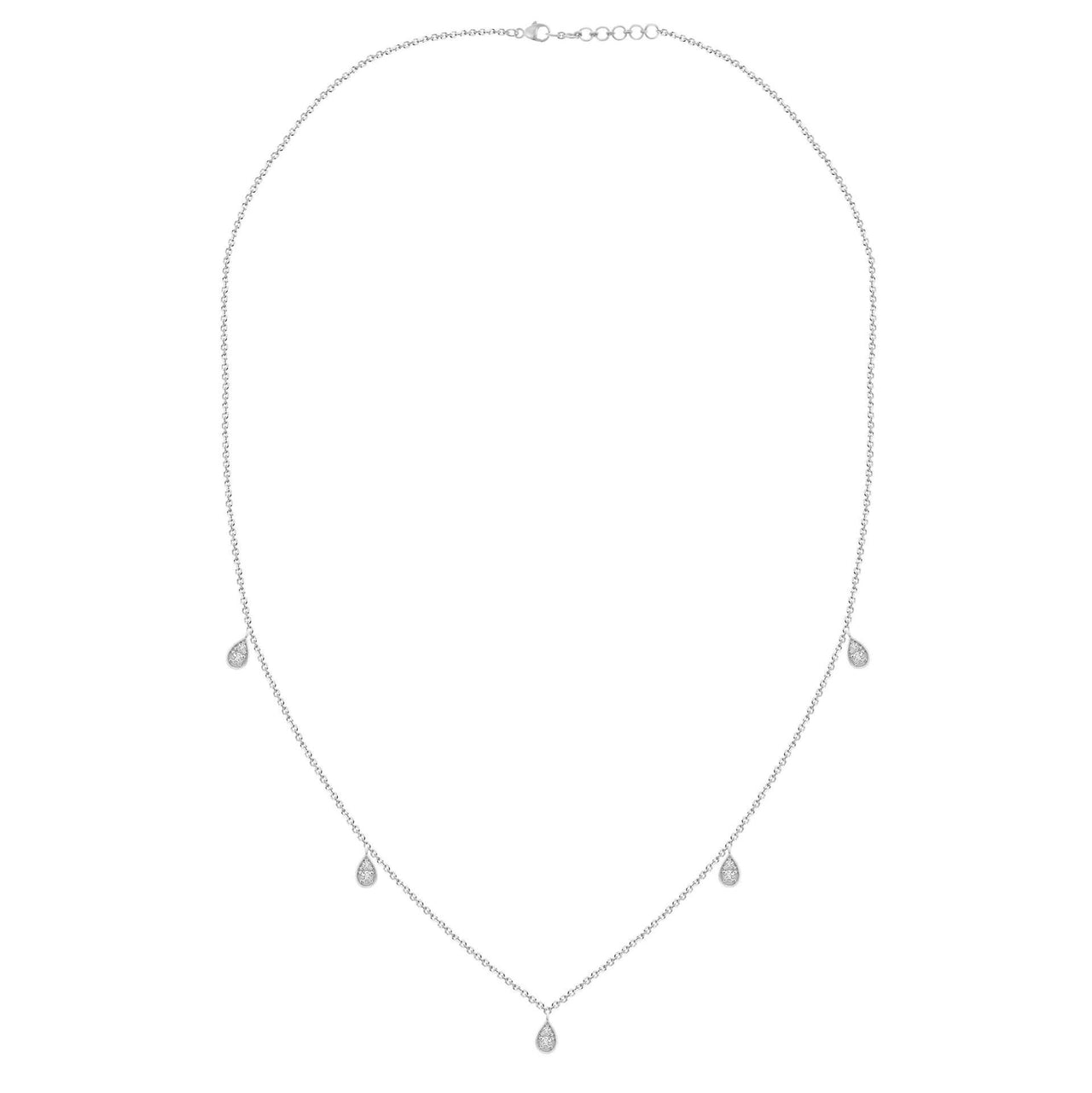 LADIES NECKLACE 1/4 CT ROUND DIAMOND 10K WHITE GOLD